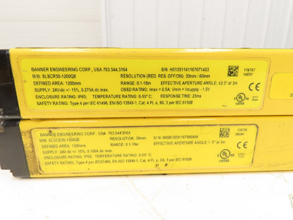 Banner SLSCE30-1200Q8|SLSCR30-1200Q8 Light Curtain Receiver/Transmitter Set 1.2m