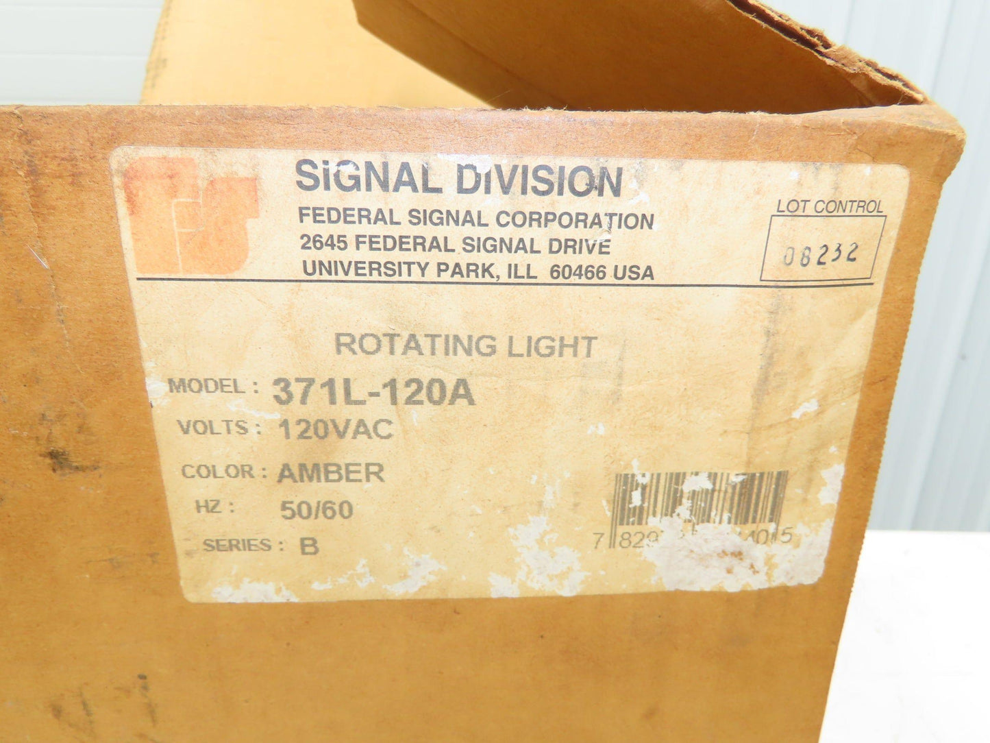 Federal Signal 371L-120A Rotating Light Orange Amber LED 120VAC Ser B