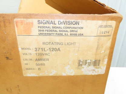 Federal Signal 371L-120A Rotating Light Orange Amber LED 120VAC Ser B