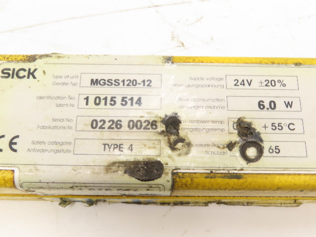 Sick MGSS120-12 Safety Light Curtain Transmitter 1200mm x 18m