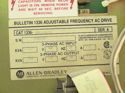 Allen Bradley 1336-B005-EAD-S1 Variable Frequency AC Drive 5Hp 460V VFD
