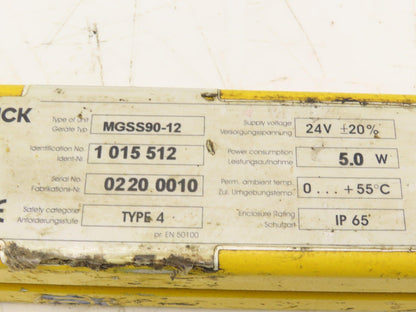 Sick 1015512 MGSS90-12 Safety Light Curtain Transmitter Sender 900mm