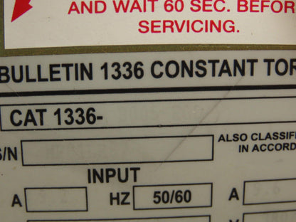 Allen Bradley 1336-B005-EOD Variable Frequency AC Drive 5Hp 460V 3PH VFD