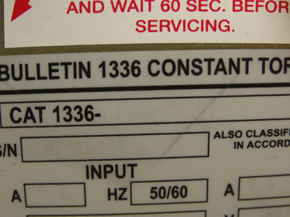Allen Bradley 1336-B005-EOD Variable Frequency AC Drive 5Hp 460V 3PH VFD
