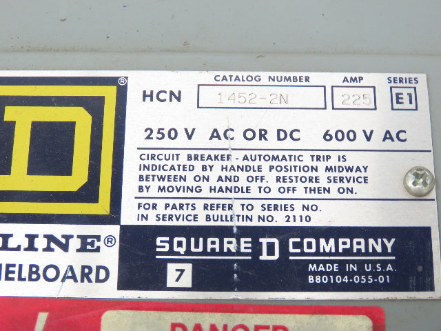 Square D 1452-2N Electrical Enclosure Panel Cover