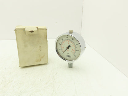 Lenz Analog Dial Gauge 4" 160 psi 11 bar Oil-Filled 1/2" NPT West Germany