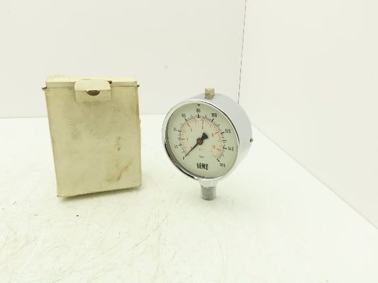 Lenz Analog Dial Gauge 4" 160 psi 11 bar Oil-Filled 1/2" NPT West Germany