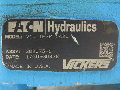 Eaton Vickers V10 1P2P 1A20 Hydraulic Vane Pump 2gpm 2500psi 1/2"x 1" NPT