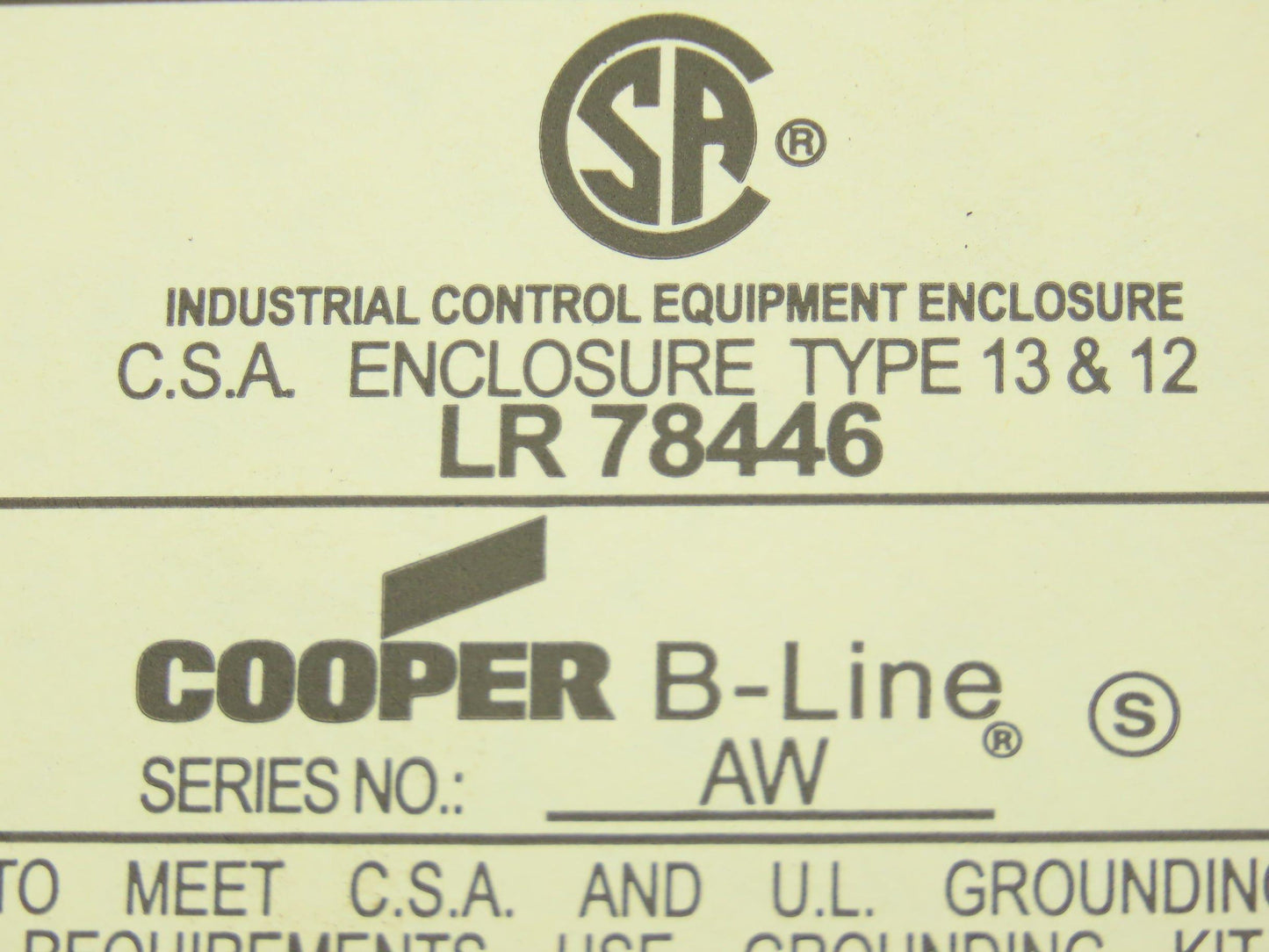 Cooper 1086-12CHC Electrical Enclosure 8X10X6" Junction Box NEMA12/13