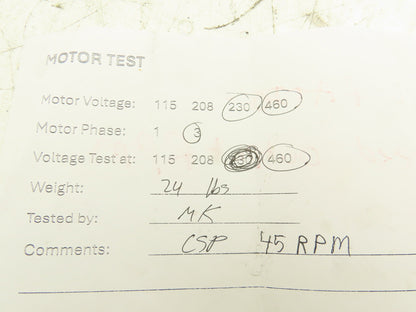 Sew Eurodrive WA20DT71D4 Gearmotor 38:1 Ratio 44rpm 1/2Hp 230/460V Hollow Shaft