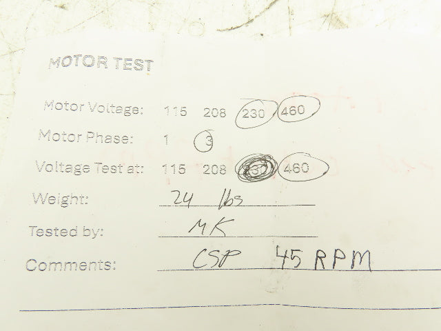 Sew Eurodrive WA20DT71D4 Gearmotor 38:1 Ratio 44rpm 1/2Hp 230/460V Hollow Shaft