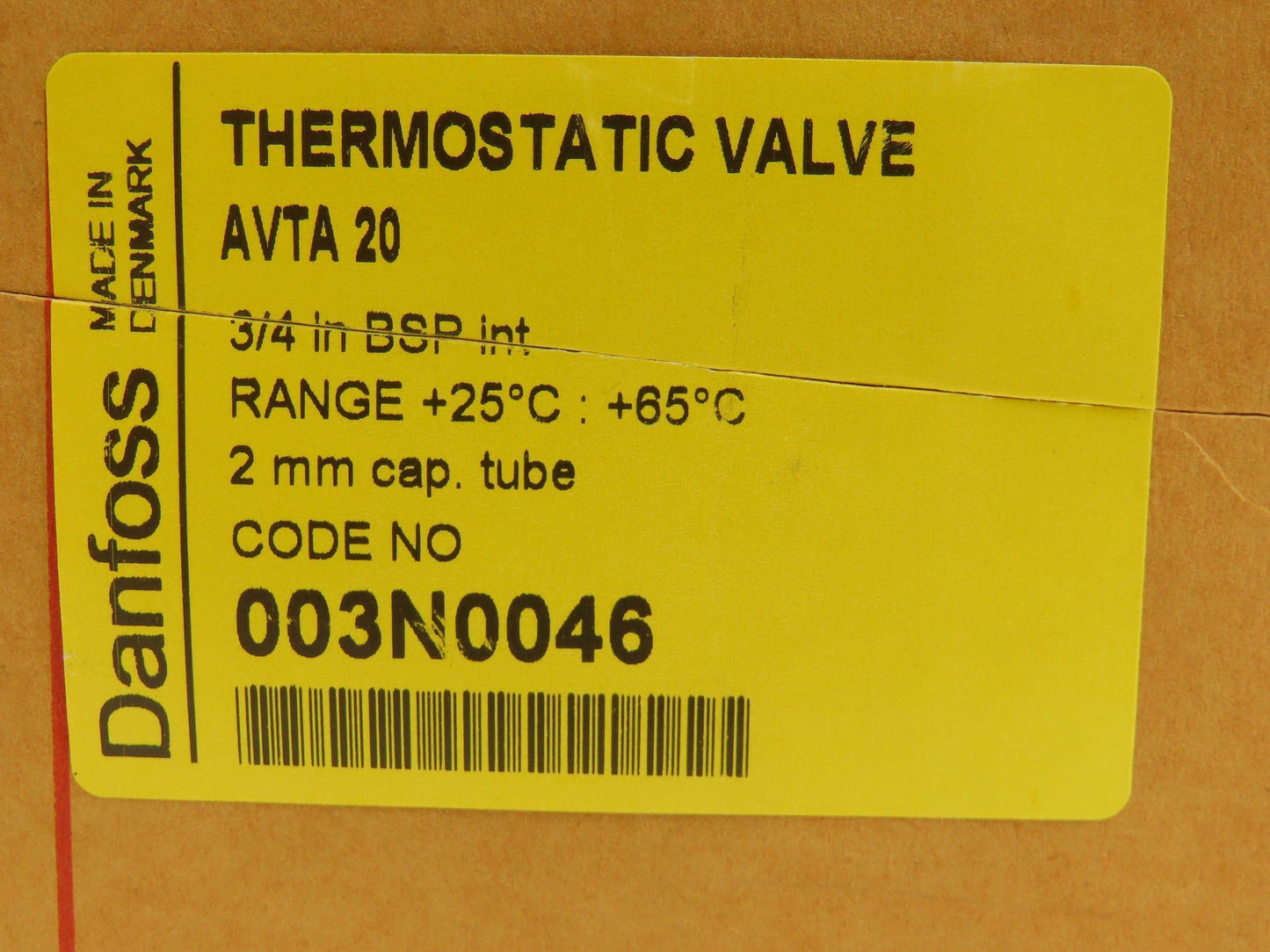 Danfoss 003N0046 AVTA 20 Thermostatic Water Regulating Valve 25-65°C DN20 G3/4"