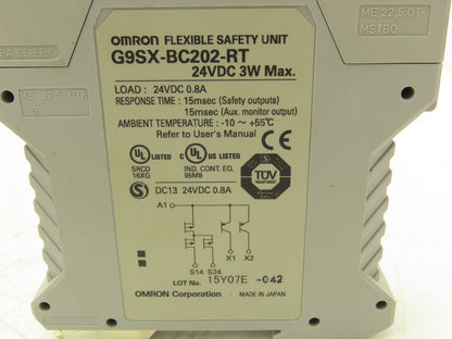 Omron G9SX-BC202-RT Flexible Safety Unit 24VDC 0.8A Lot of 3