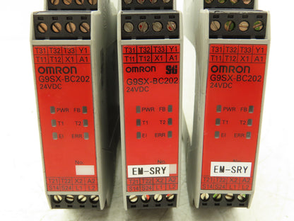 Omron G9SX-BC202-RT Flexible Safety Unit 24VDC 0.8A Lot of 3