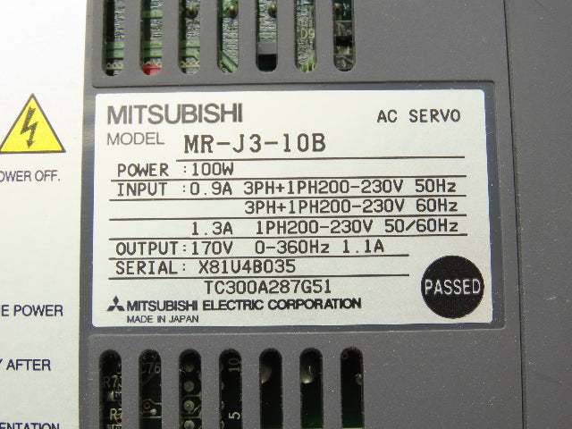 Mitsubishi MR-J3-10B Melservo AC Servo Drive 100W 170V 1.1A Output Lot of 3