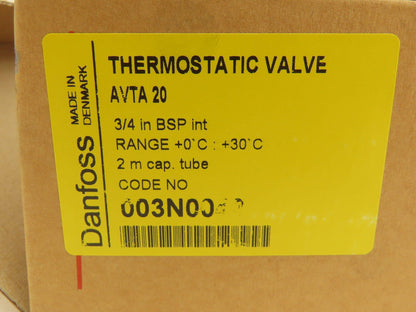 Danfoss 003N0043 AVTA 20 Thermostatic Water Regulating Valve 0-30°C G3/4"