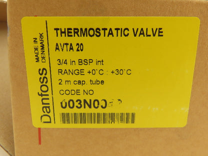 Danfoss 003N0043 AVTA 20 Thermostatic Water Regulating Valve 0-30°C G3/4"