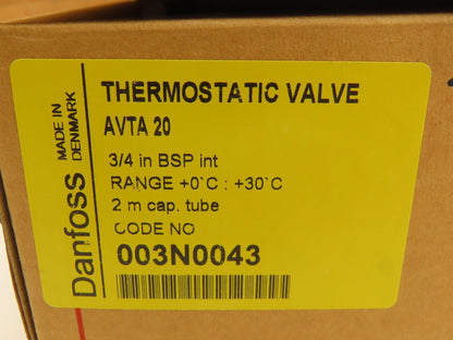 Danfoss 003N0043 AVTA 20 Thermostatic Regulating Valve 0-30°C G3/4" *No Fittings