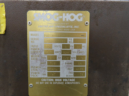 Smog Hog Porta-Clean Portable Air Cleaner Smoke Extraction Fume Mist 120V