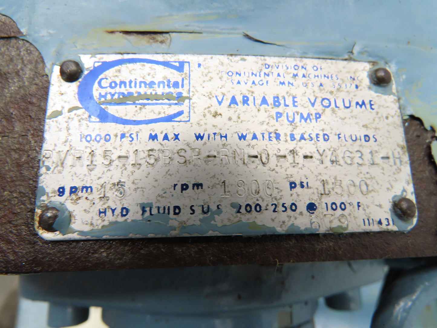 PVR15-15BSR-RM-0-1 Hydraulic Power Unit 30 Gal 15gpm 1500psi 3Hp 230/460V