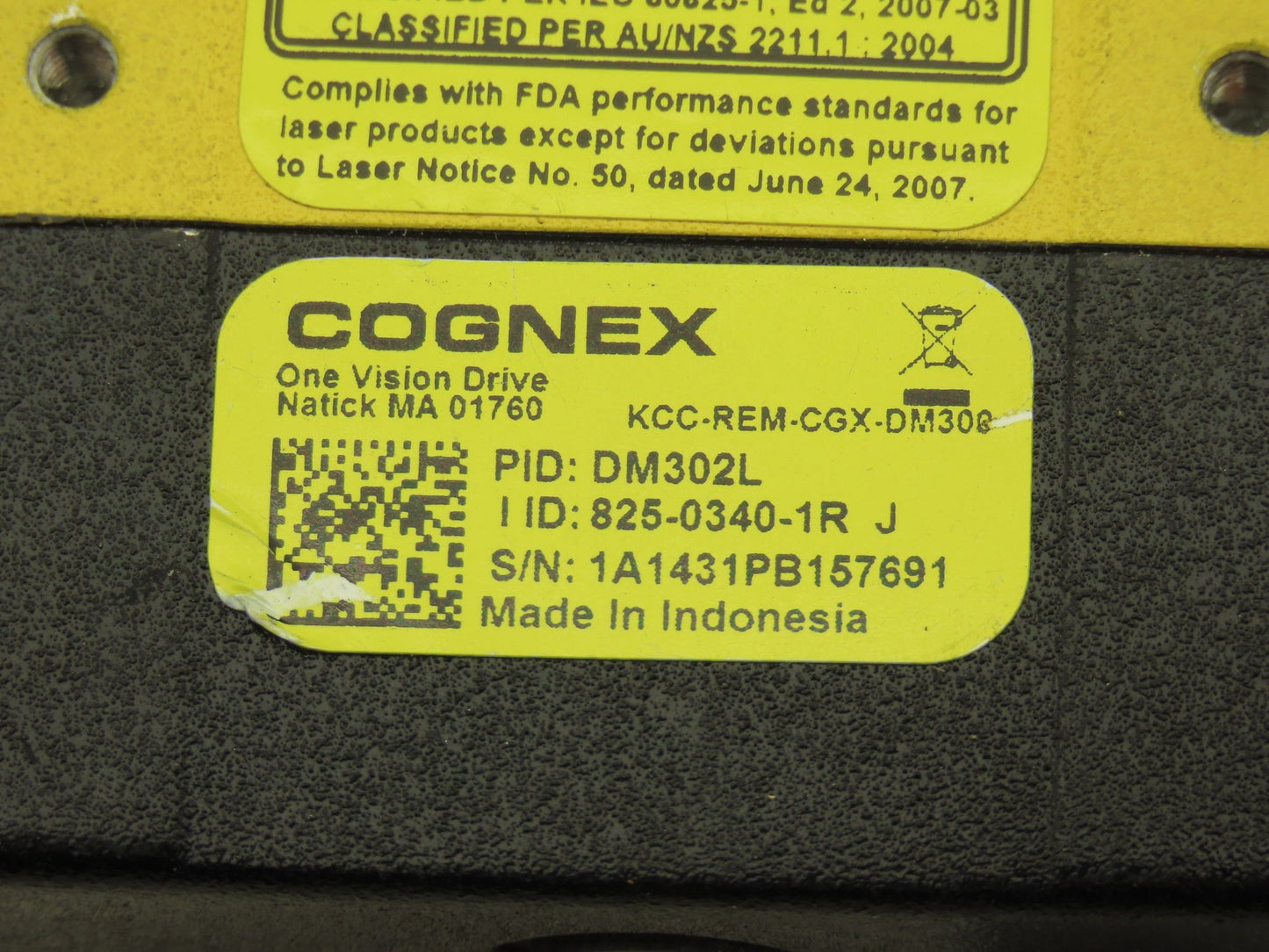 Keyence 821-0087-3R D Lazer Bar Code Reader Scanner Non Adjustable Lense