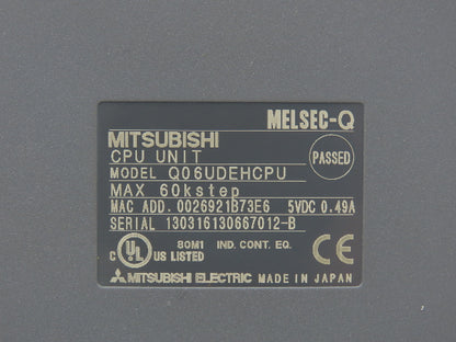 Mitsubishi Q06UDEHCPU Melsec-Q CPU Unit 60k Step Max