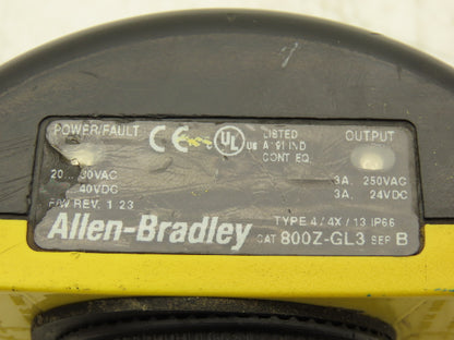 Banner 800Z-GL3 Palm Operated Optical Safety Switch Button Ser B