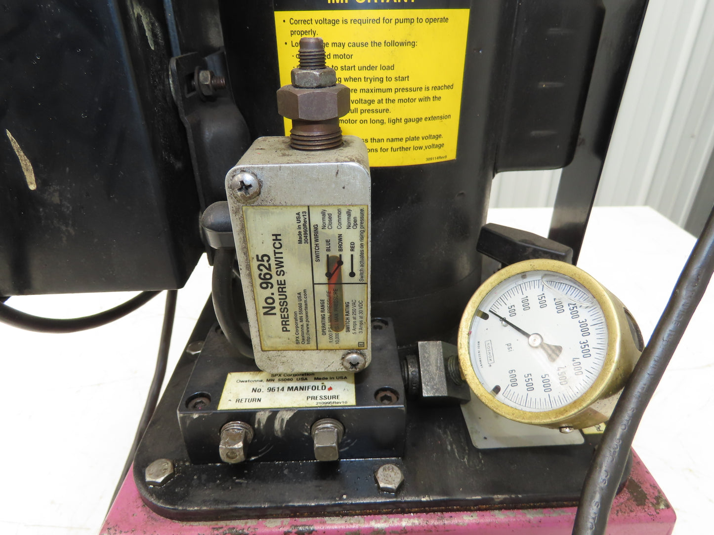 SPX Hytec 100888 Hydraulic Power Workholding Pump Unit 2.5gal 115V