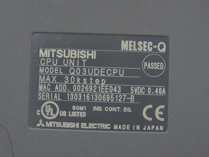 Mitsubishi Q03UDECPU Melsec-Q CPU Unit 60k Step Max