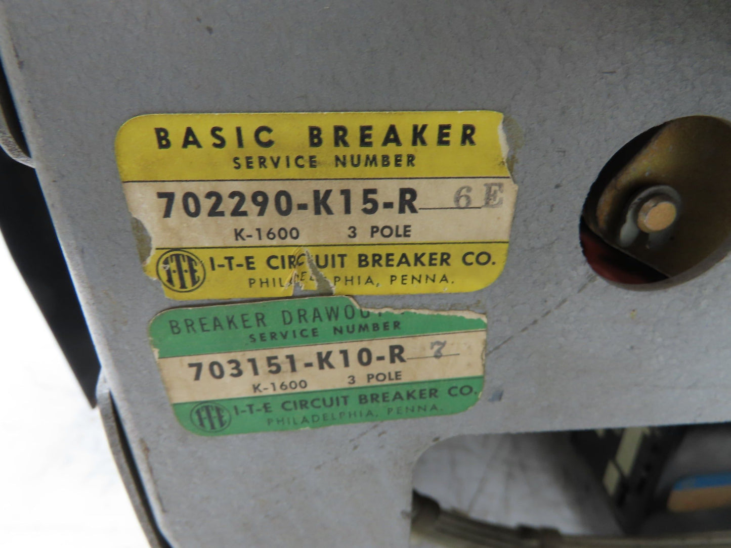 ITE K-1600 Low Voltage Power Air Circuit Breaker 1600A 600V