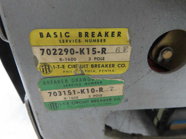 ITE K-1600 Low Voltage Power Air Circuit Breaker 1600A 600V