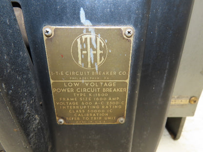 ITE K-1600 Low Voltage Power Air Circuit Breaker 1600A 600V