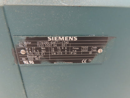 Siemens 1FT6086-8AF71-1TA0 SIMOTICS S Servo Motor 315V 3PH