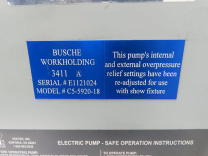 Vektek Vector Flo Hydraulic Manual Workholding Pump Power Pack 2.5gal 5000psi
