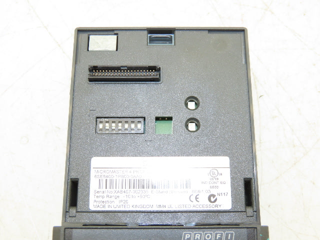 Siemens 6SE6400-1PB00-0AA0 Micromaster 4 VFD Process Field Bus Profibus Module