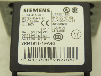 Siemens 3RT1016-1BB42 Motor Starter 1&3PH 7.5HP 575VAC 24VDC Coil Lot Of 8