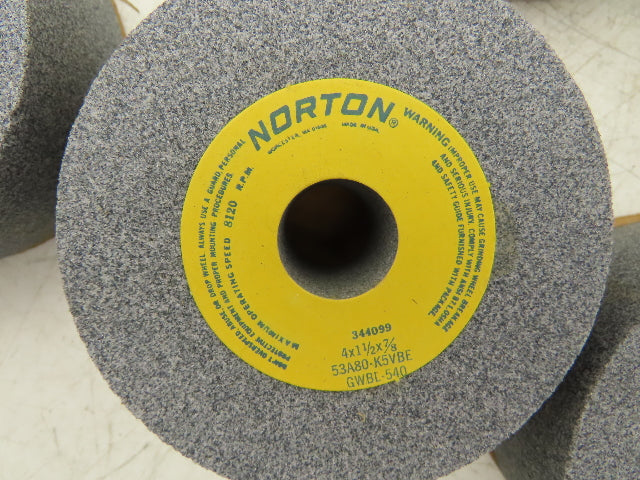 Norton GWBL-540 Grinding Wheel 8120rpm 4x1.5x.875" Alundum Lot of 10