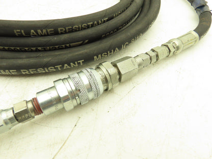 1/4" Flame Resistant Hydraulic Hose 5800psi w/Parker No-Spill Quick Connect 20'