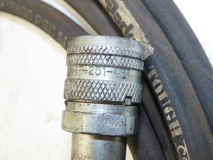 Parker 1/4" Hydraulic Hose 5800psi Parker No-Spill Quick Connect 15.5' Lot of 2