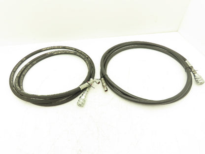 1/4" Hydraulic Hose 5800psi Parker No-Spill Quick Connect 10' Lot of 2