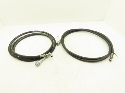 1/4" Hydraulic Hose 5800psi Parker No-Spill Quick Connect 10' Lot of 2