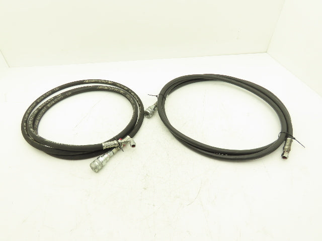 1/4" Hydraulic Hose 5800psi Parker No-Spill Quick Connect 10' Lot of 2