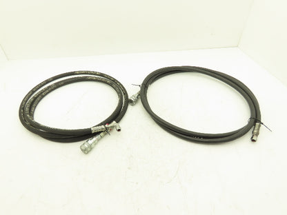1/4" Hydraulic Hose 5800psi Parker No-Spill Quick Connect 10' Lot of 2