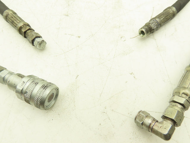 1/4" Hydraulic Hose 5800psi Parker No-Spill Quick Connect Lot of 4