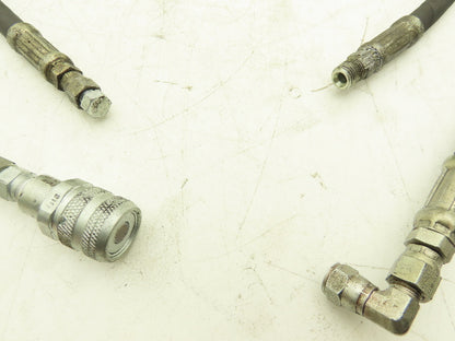 1/4" Hydraulic Hose 5800psi Parker No-Spill Quick Connect Lot of 4