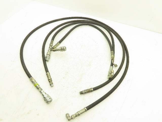 1/4" Hydraulic Hose 5800psi Parker No-Spill Quick Connect Lot of 4