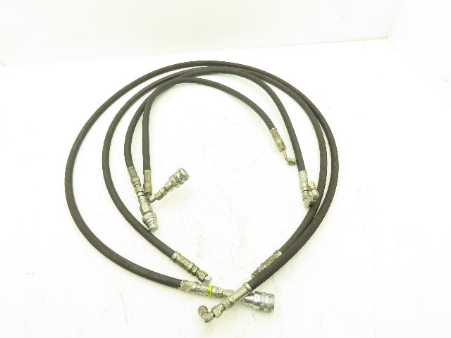 1/4" Hydraulic Hose 5800psi Parker No-Spill Quick Connect Lot of 4