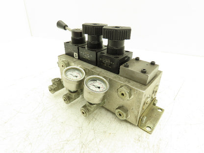 Vektek 0116|1813 3x4 Manual Hydraulic 3-Valve Manifold Assembly Lever/Handle