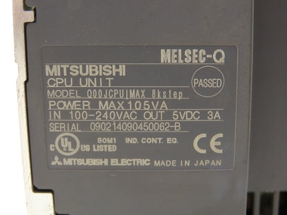 Mitsubishi Q00JCPU Melsec-Q Processor CPU 8k Step 5-Slot Chassis