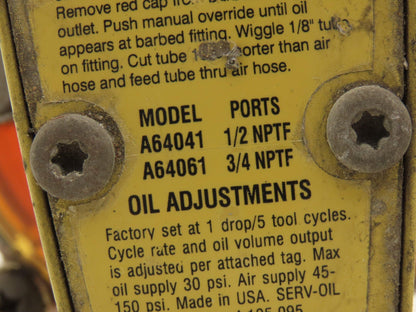 Master Pneumatic A64061 Lubricator 3/4" NPT Single Point Air Lot of 3